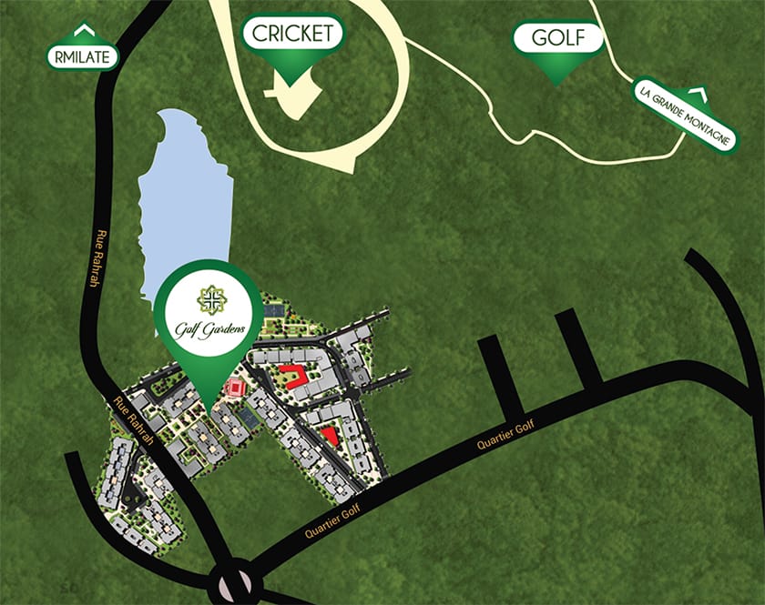 Carte emplacement Golf Gardens proche Royal Golf Tanger