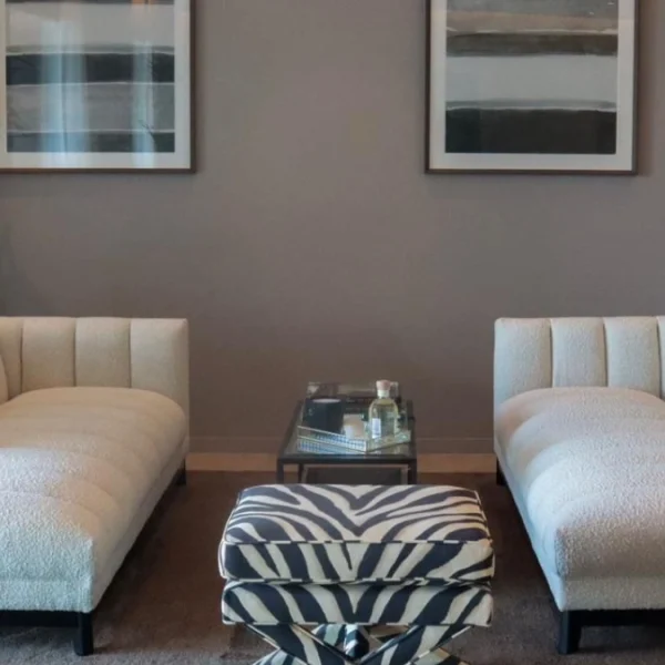 Designer-furnished living space with sea view for sale at Pinea Hills